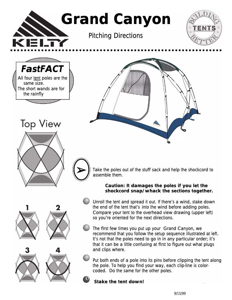 Page 1 de la notice Manuel utilisateur Kelty Grand Canyon 11