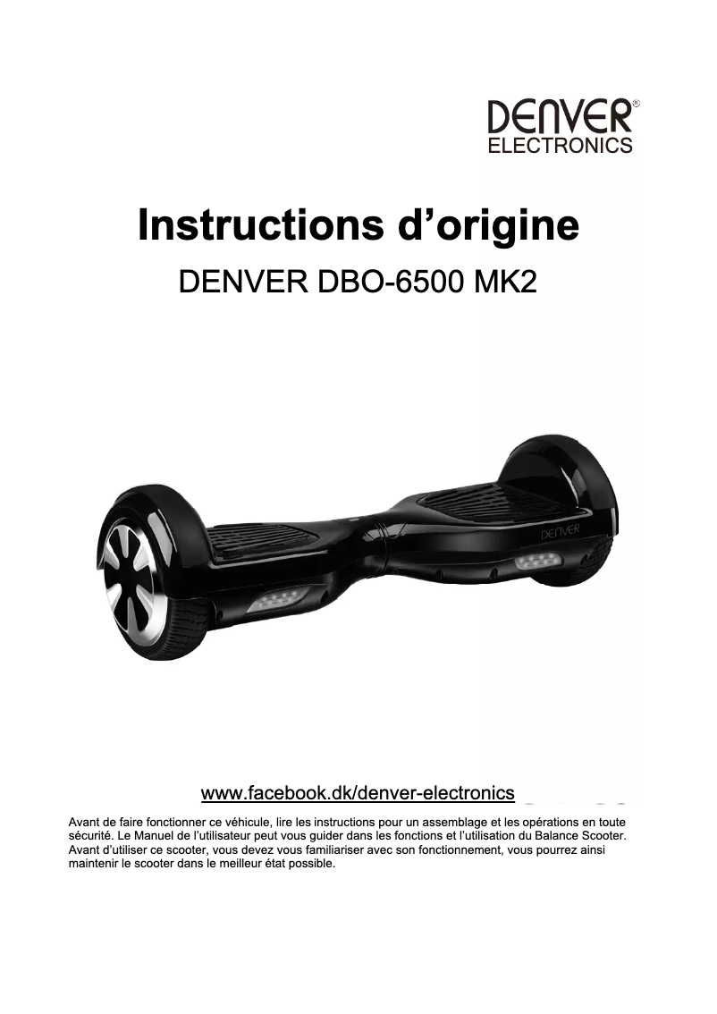 Page 1 de la notice Manuel utilisateur Denver DBO-6500MK2