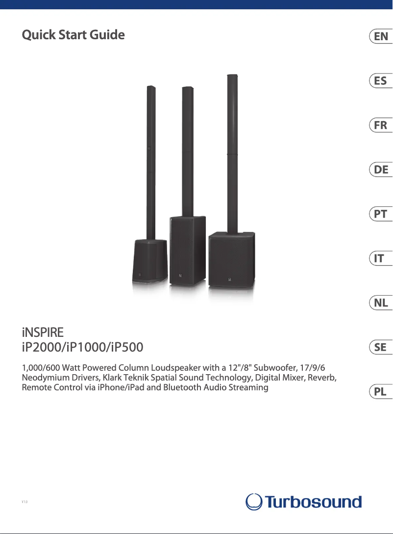 Page n°1 - Guide de démarrage rapide Turbosound iNSPIRE iP1000 V2