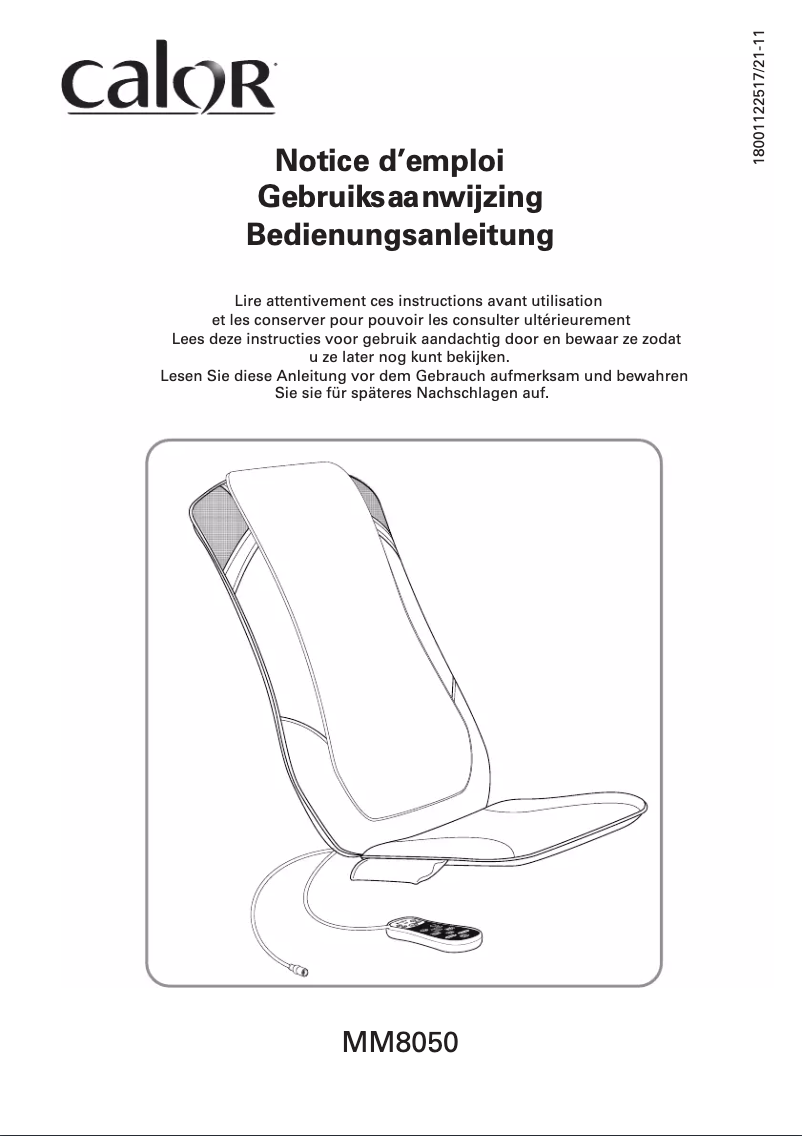 Page 1 de la notice Manuel utilisateur Calor MM8050