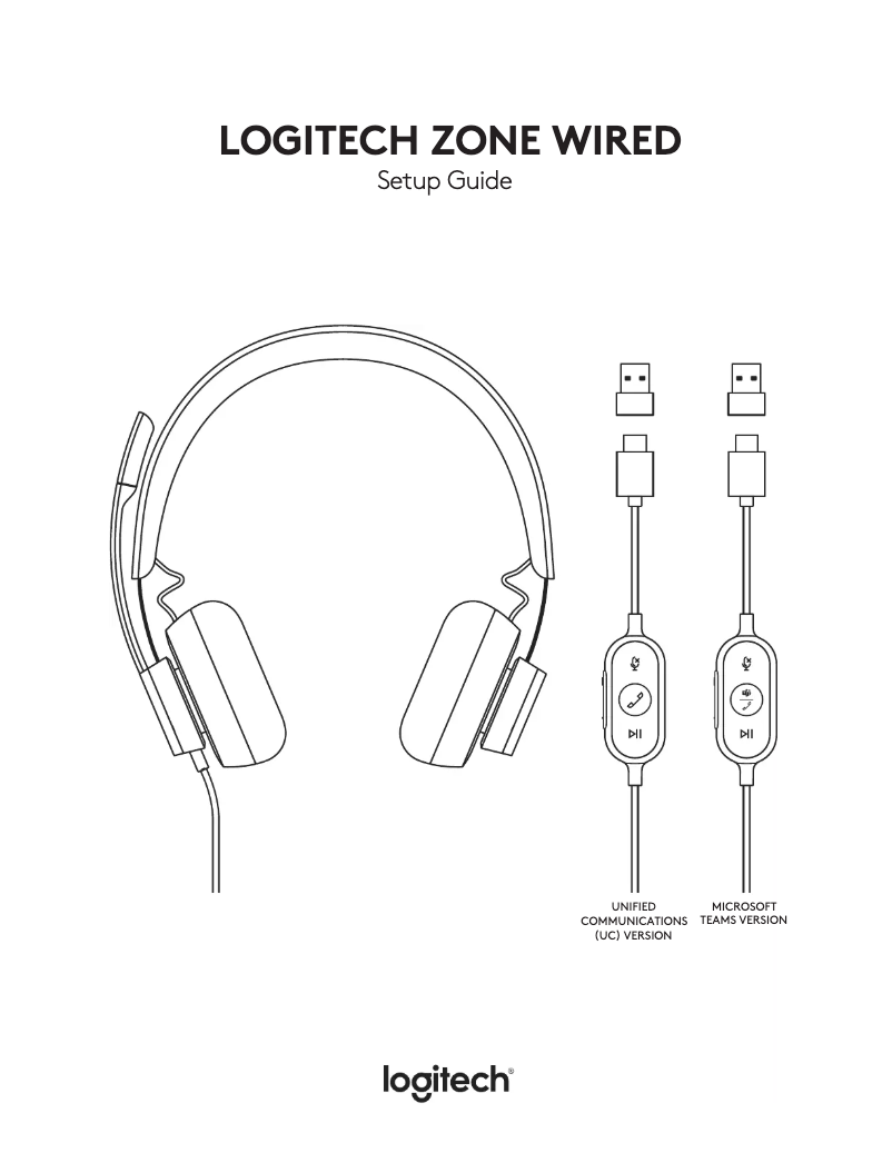 Page 1 de la notice Manuel utilisateur Logitech Zone Wired