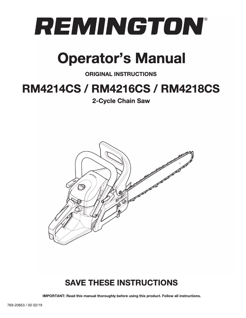 Page 1 de la notice Manuel utilisateur Remington RM4216CS