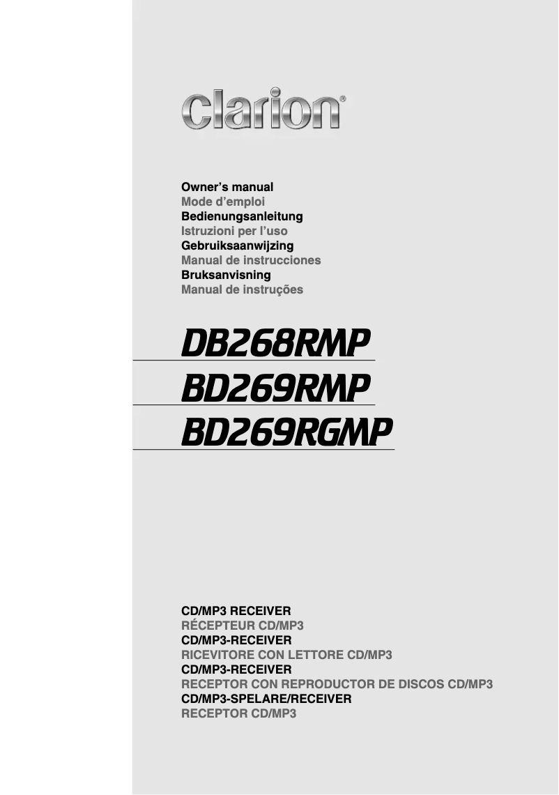 Page 1 de la notice Manuel utilisateur Clarion DB268RMP