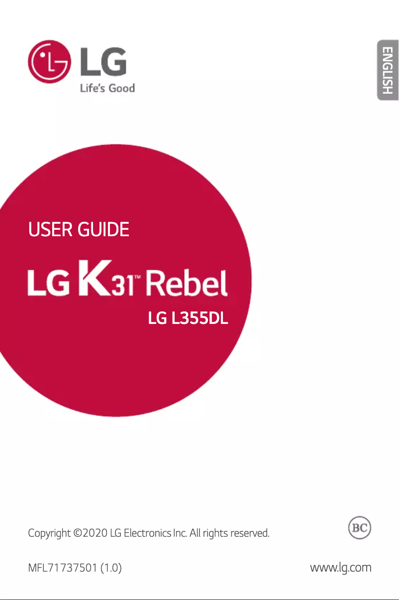 Page n°1 - Manuel utilisateur LG K31 Rebel