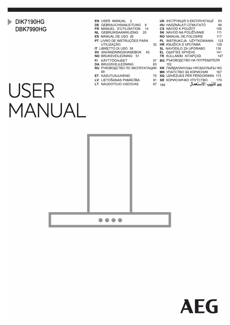 Page n°1 - Mode d'emploi AEG DBK7990HG