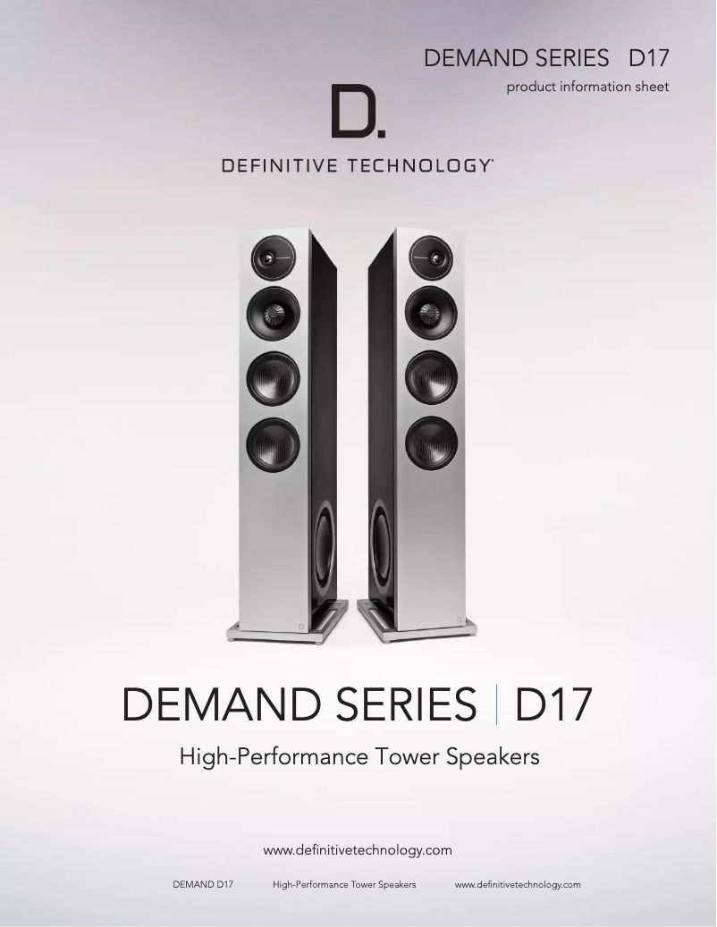 Page 1 de la notice Fiche technique Definitive Technology Demand Series D17