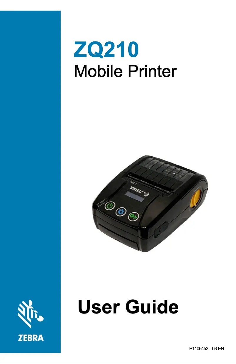 Page 1 de la notice Manuel utilisateur Zebra ZQ210