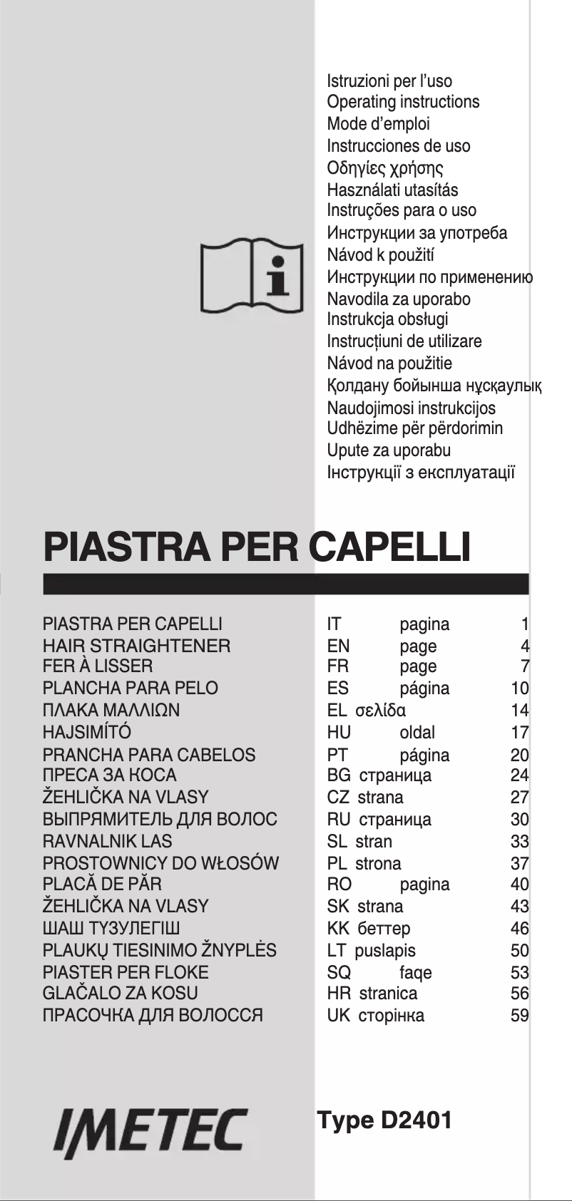 Page 1 de la notice Manuel utilisateur Imetec Bellissima B11 50
