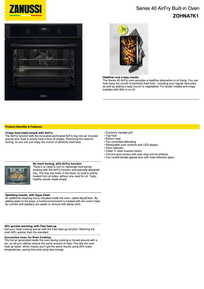 Image de la première page du manuel de l'appareil ZOHNA7K1