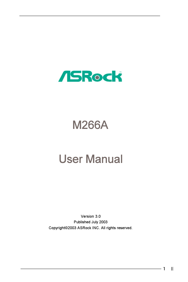 Página 1 del manual Manual de usuario Asrock M266A R3.0