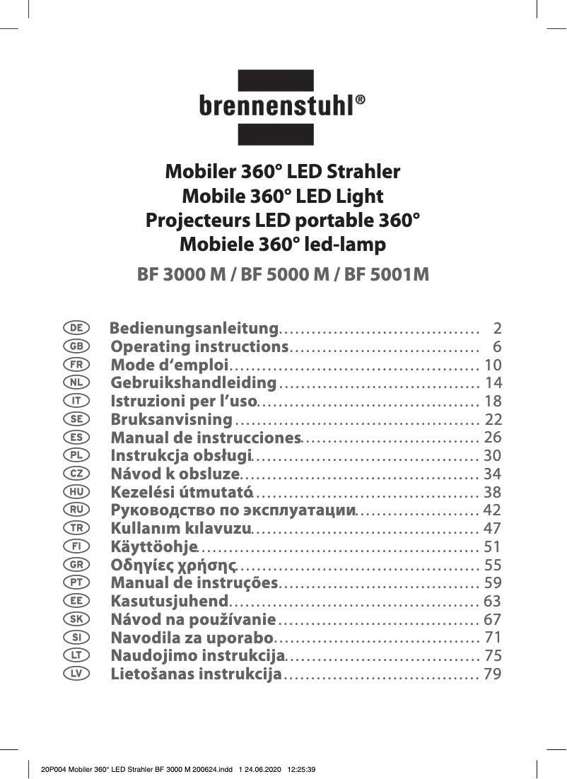 Image de la première page du manuel de l'appareil BF 3000 M