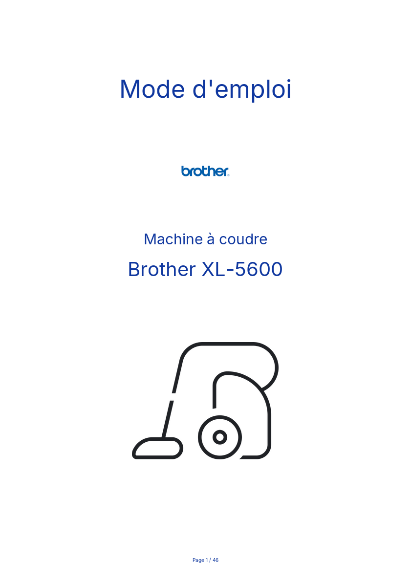 Page n°1 - Mode d'emploi Brother XL-5600