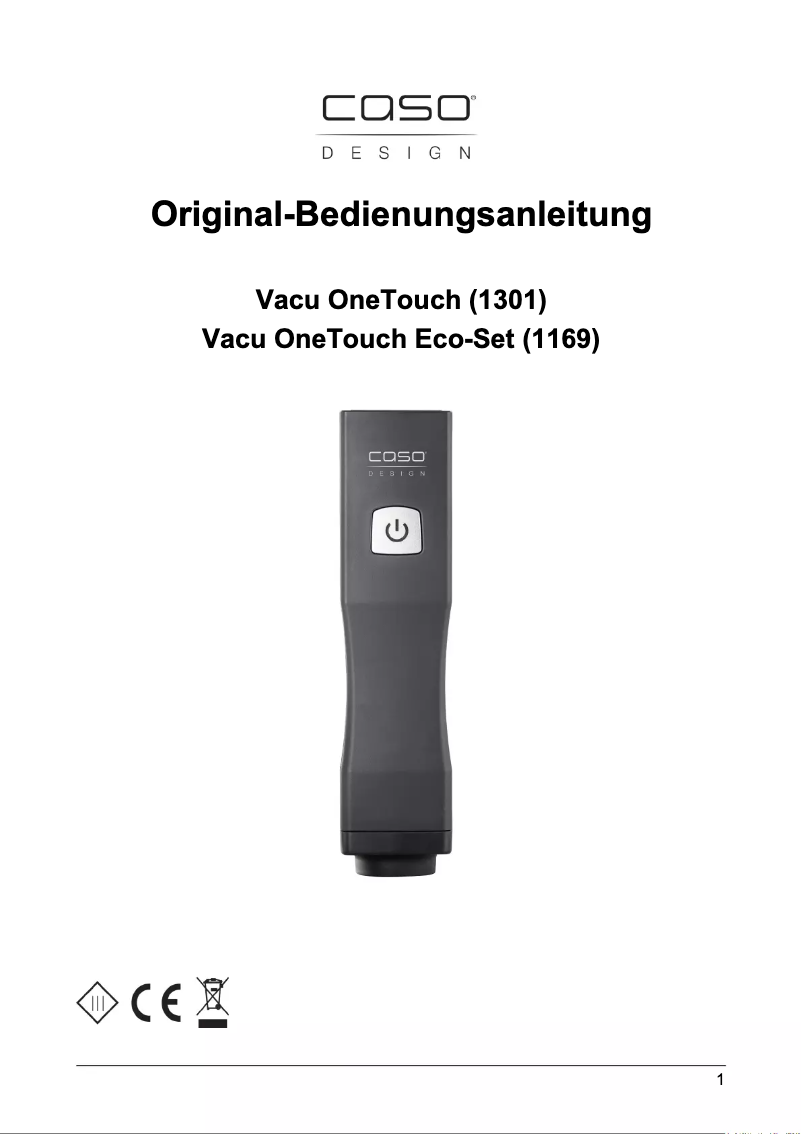 Page 1 de la notice Manuel utilisateur Caso Vacu OneTouch Eco-Set 1169