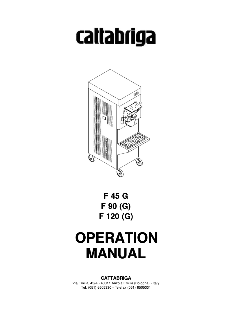 Page n°1 - Manuel utilisateur Cattabriga F 90