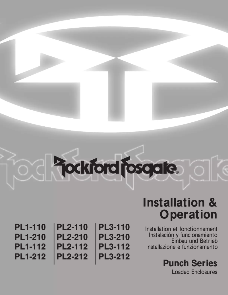 Page n°1 - Manuel utilisateur Rockford Fosgate Punch PL2-212