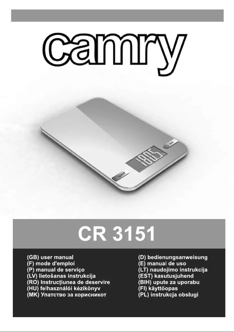 Image de la première page du manuel de l'appareil CR 3151