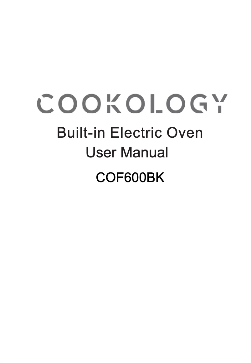 Page 1 de la notice Manuel utilisateur Cookology COF600BK