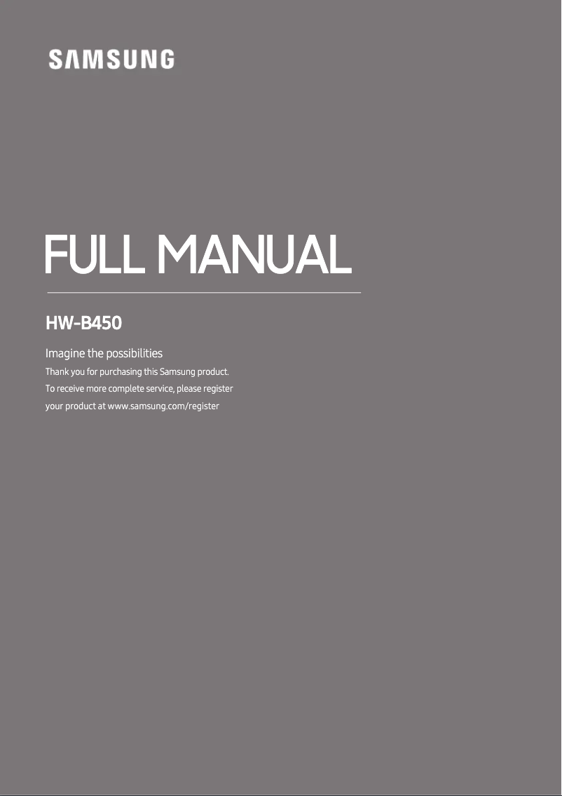 Image de la première page du manuel de l'appareil HW-B45E