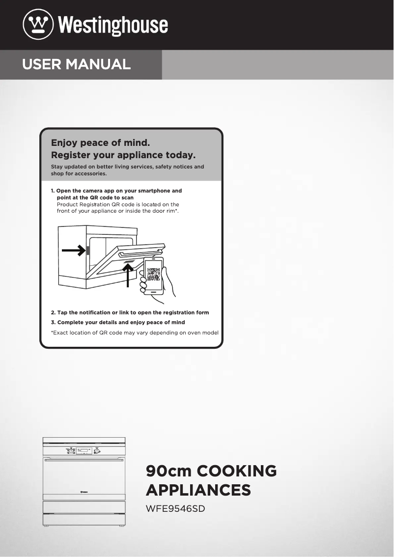 Image de la première page du manuel de l'appareil WFE9546SD