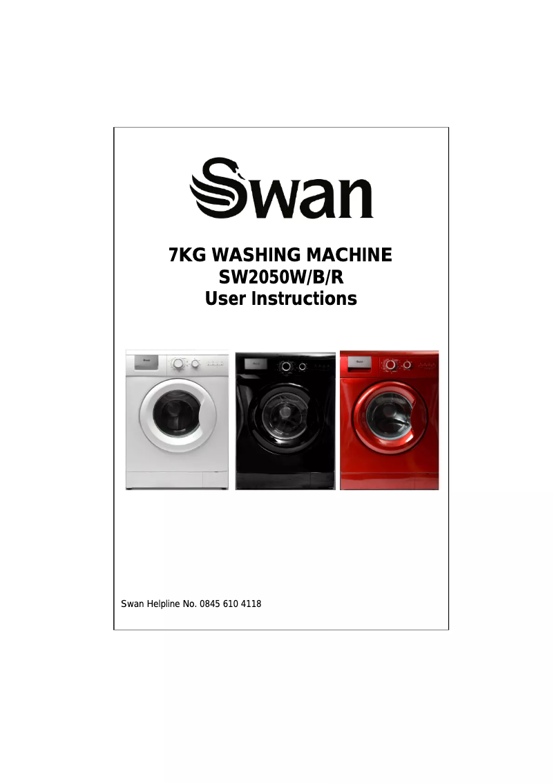 Page 1 de la notice Manuel utilisateur Swan SW2050W