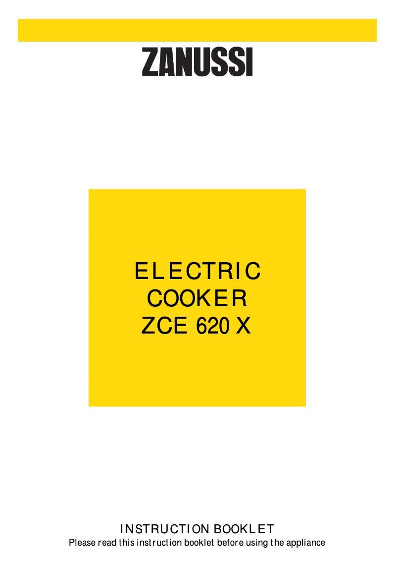 Image de la première page du manuel de l'appareil ZCE620X