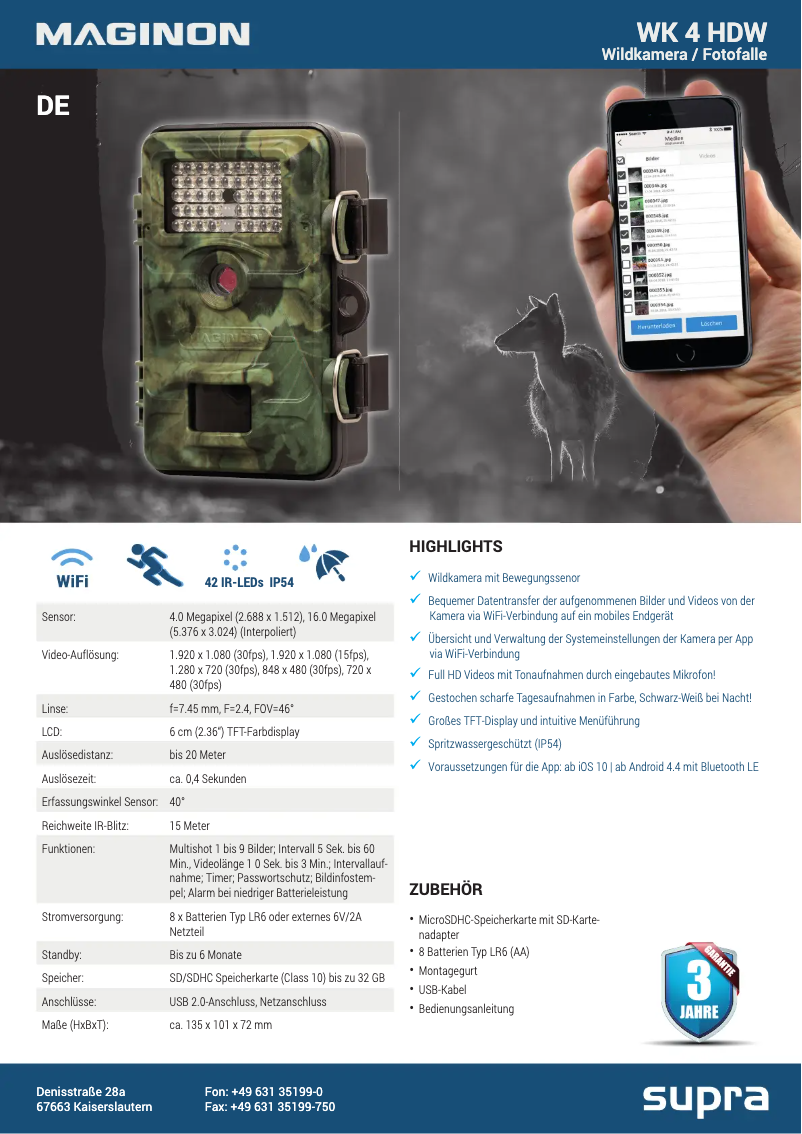 Page n°1 - Manuel utilisateur Maginon WK-4 HDW
