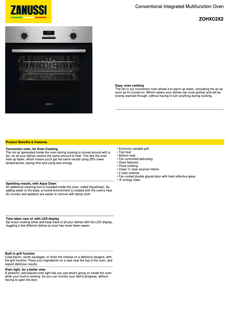 Image de la première page du manuel de l'appareil ZOHXC2X2