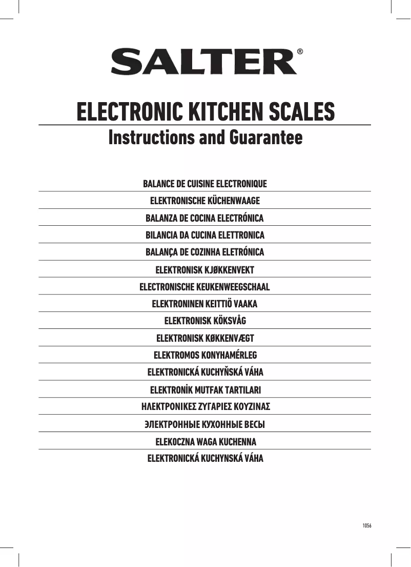 Page n°1 - Manuel utilisateur Salter 1056