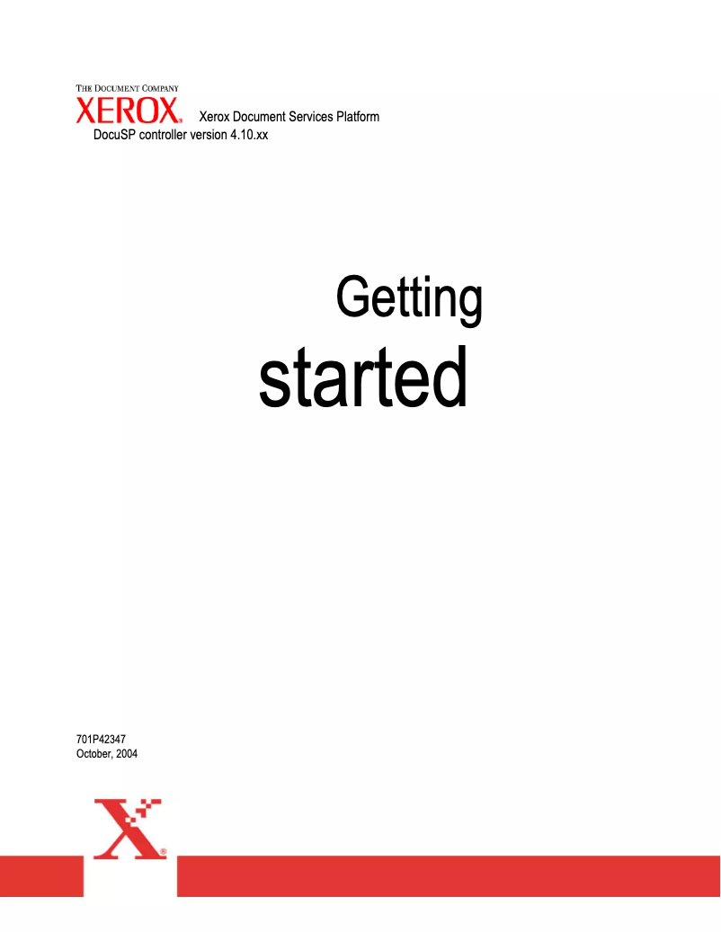 Page 1 de la notice Manuel utilisateur Xerox DocuColor 8000