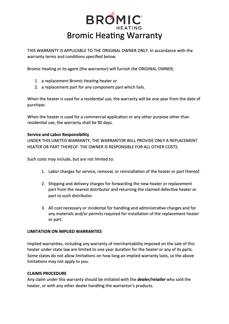 Page n°1 - Mode d'emploi Bromic BH0110002-1
