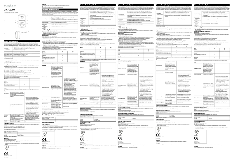 Imagen de la primera página del manual del dispositivo DTCTCO20WT
