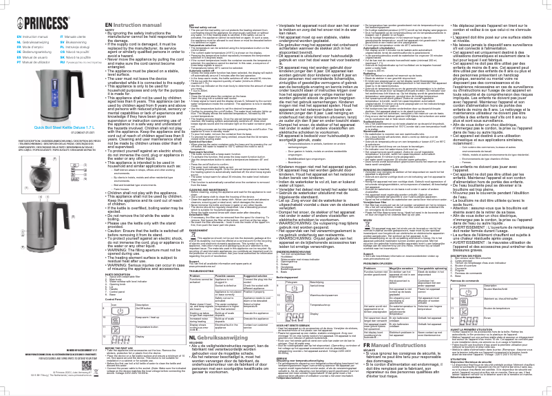 Página 1 del manual Manual de usuario Princess Quick Boil 236047