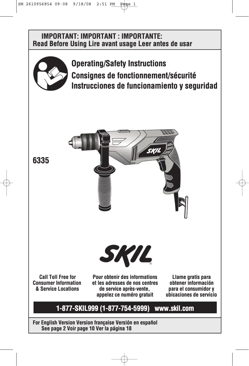 Page 1 de la notice Manuel utilisateur Skil 6335-01