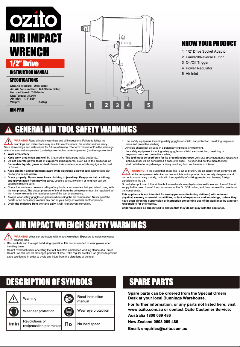 Image de la première page du manuel de l'appareil AIN-PRO