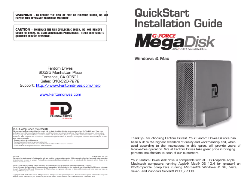 Page n°1 - Manuel utilisateur Micronet G-Force MegaDisk