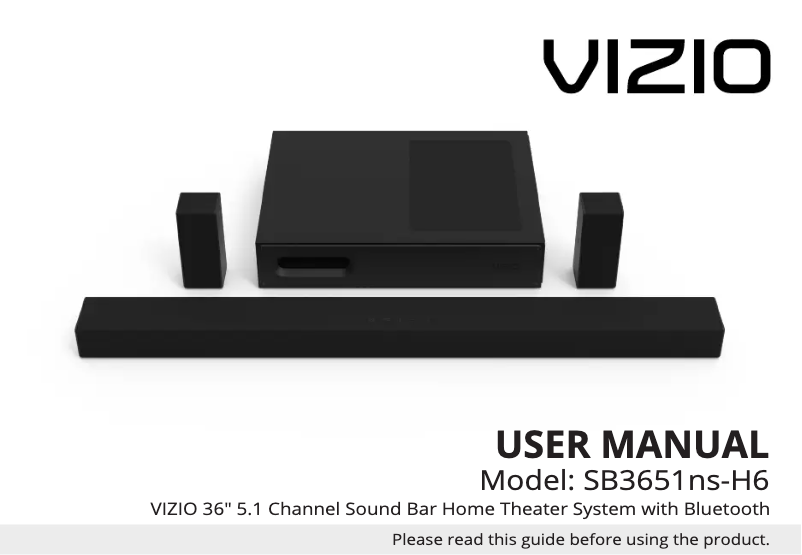 Page 1 de la notice Manuel utilisateur VIZIO SB3651ns-H6