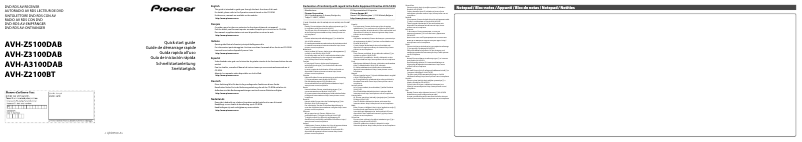 Page 1 de la notice Guide de démarrage rapide Pioneer AVH-Z3100DAB