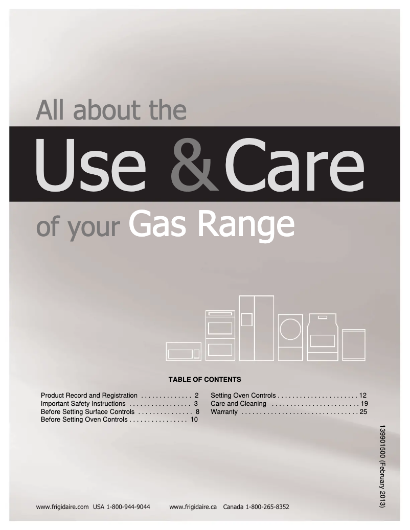 Page n°1 - Manuel utilisateur Frigidaire LFGS3025PF