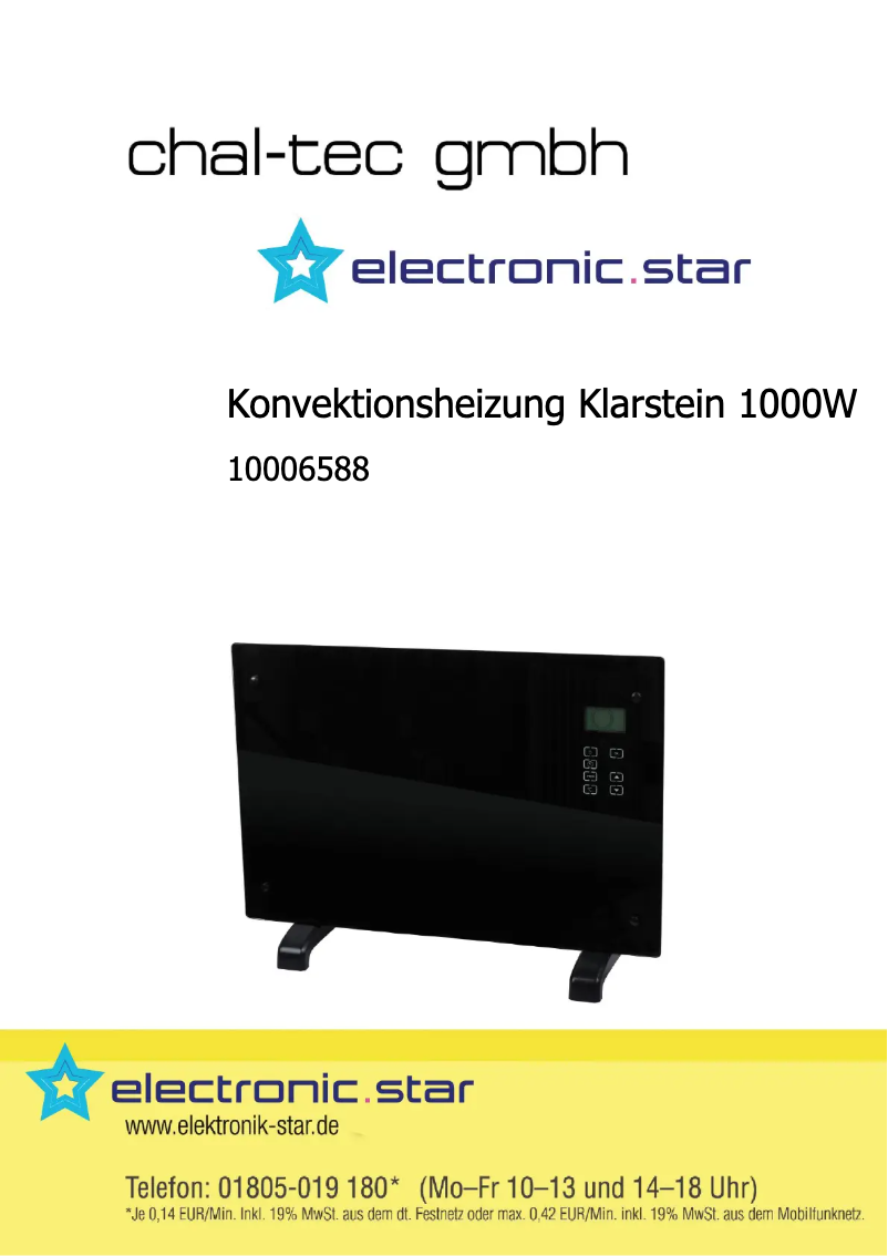 Page 1 de la notice Manuel utilisateur Klarstein HT006GL