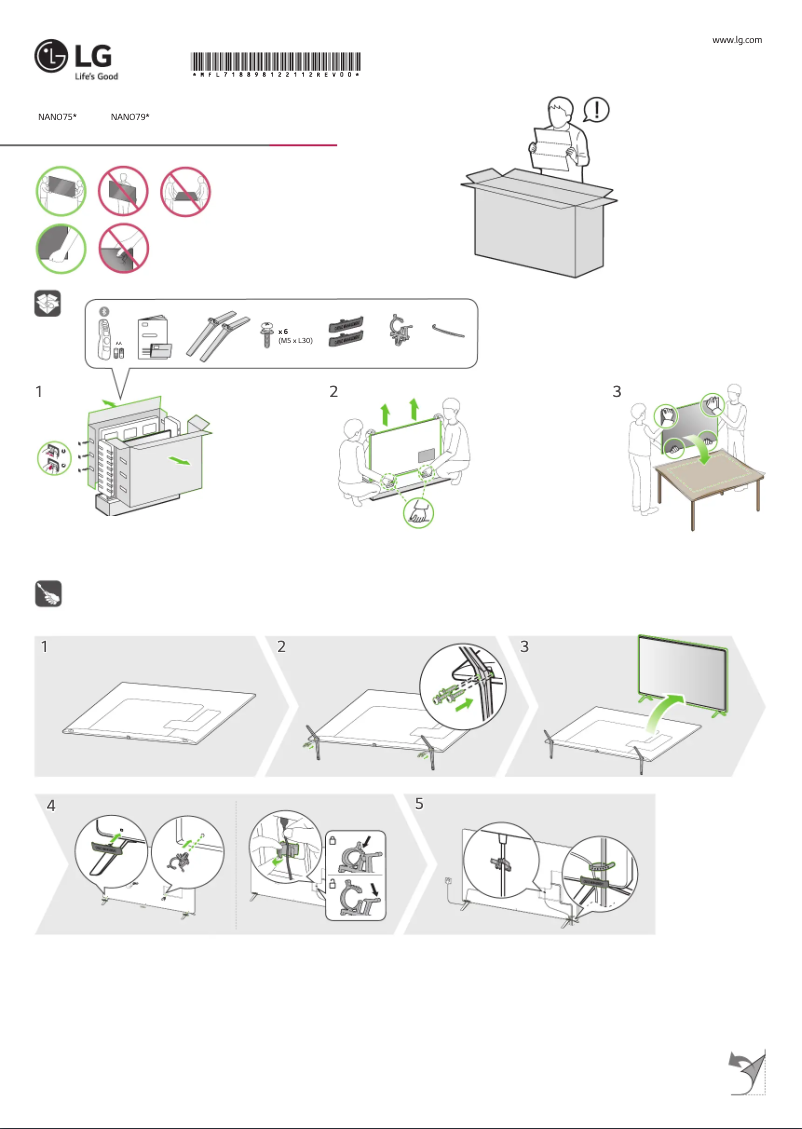 Page 1 de la notice Manuel utilisateur LG 86NANO75SQA