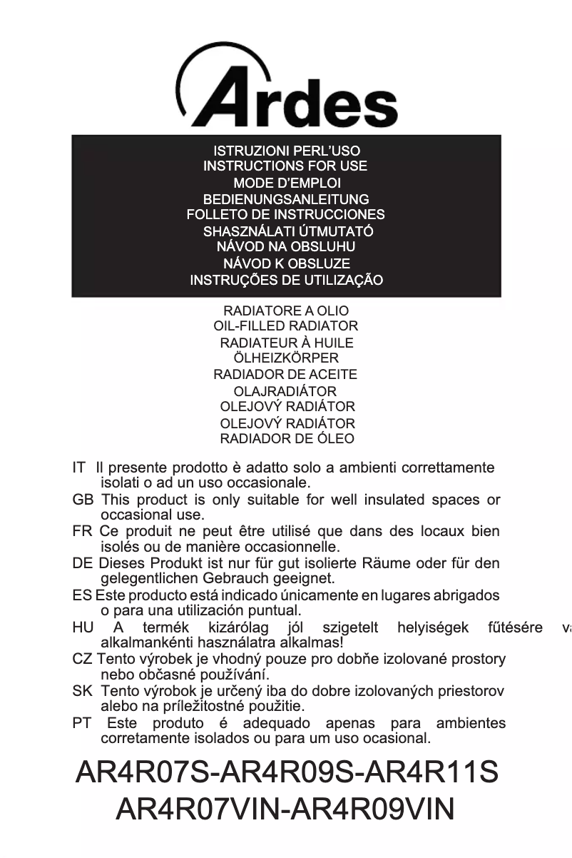Image de la première page du manuel de l'appareil AR4R11S