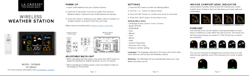 Image de la première page du manuel de l'appareil CA76669