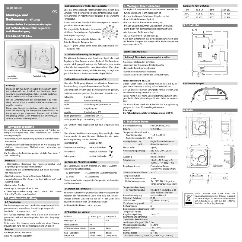 Page n°1 - Manuel utilisateur Eberle FRe L2A