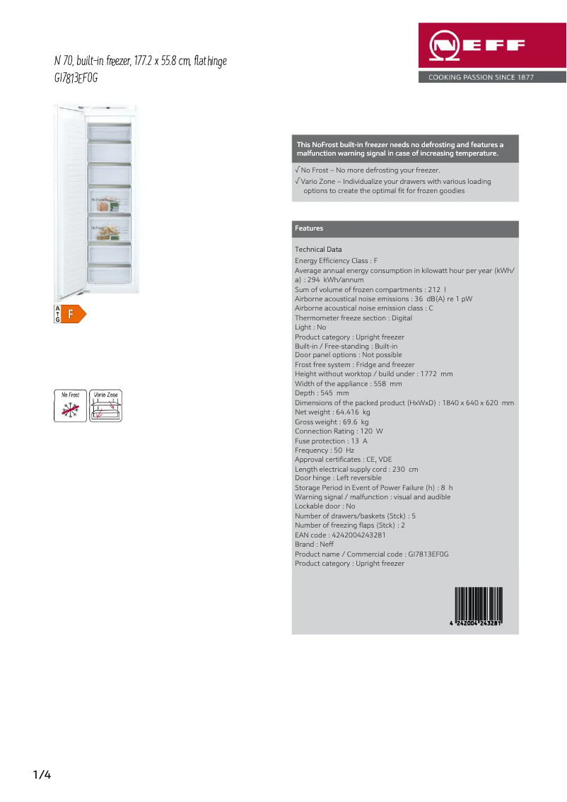 Image de la première page du manuel de l'appareil GI7813EF0G