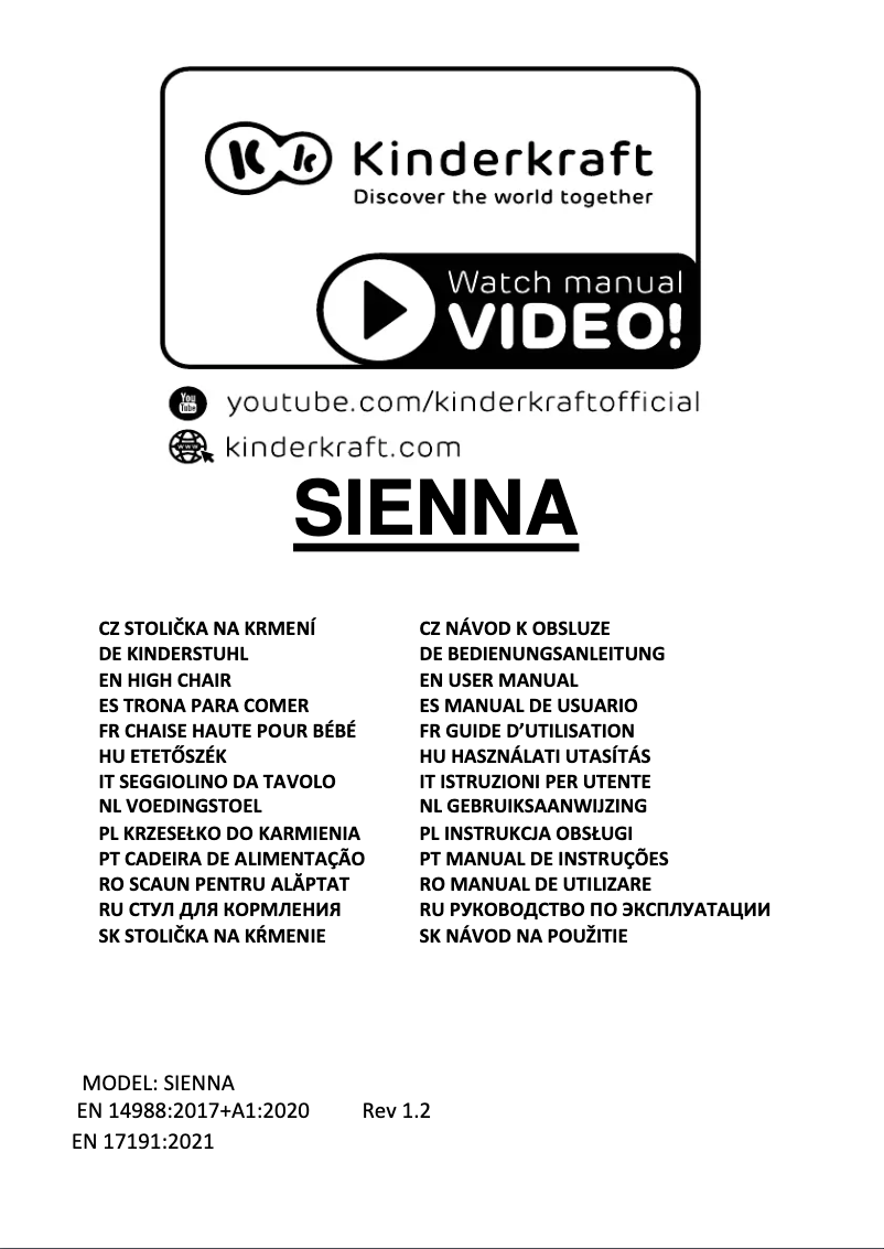 Image de la première page du manuel de l'appareil SIENNA