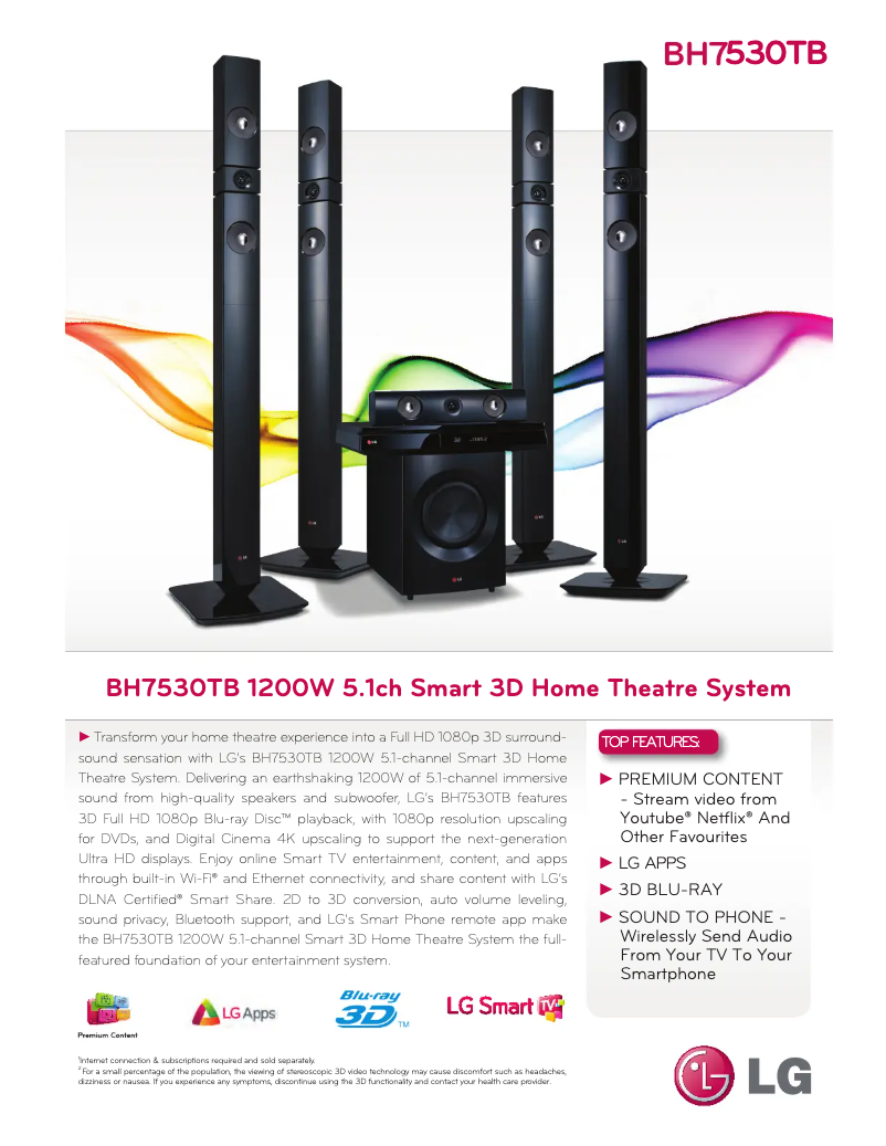 Page n°1 - Fiche technique LG BH7530TB