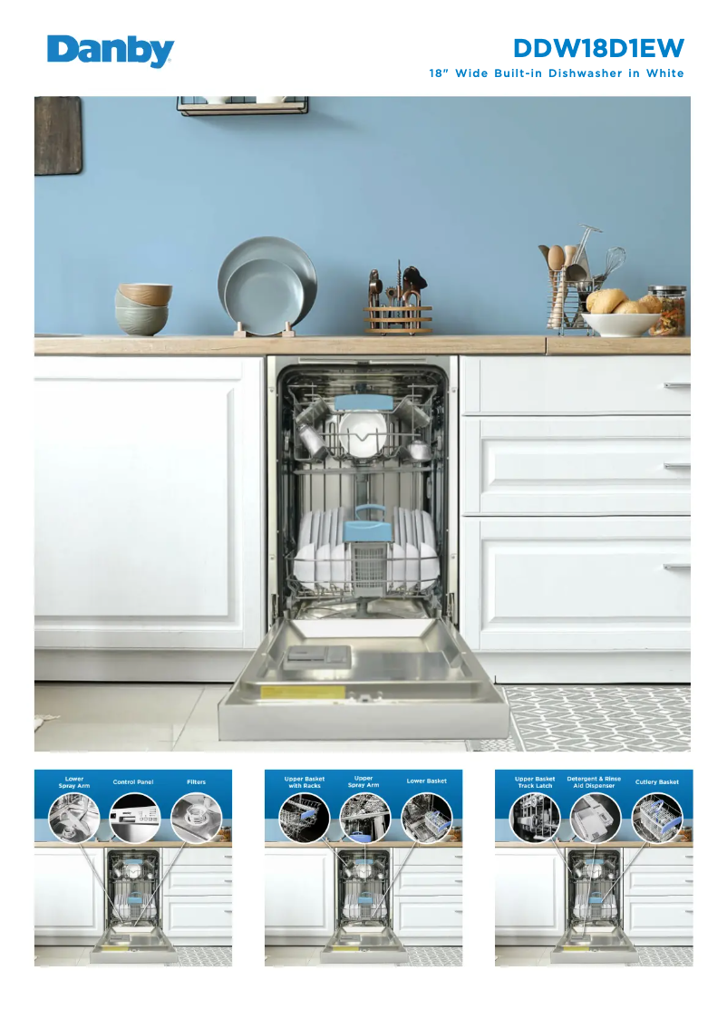 Página 1 del manual Ficha técnica Danby DDW18D1EW