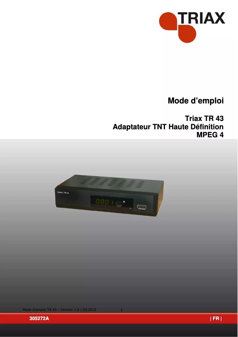 Image de la première page du manuel de l'appareil TR 43