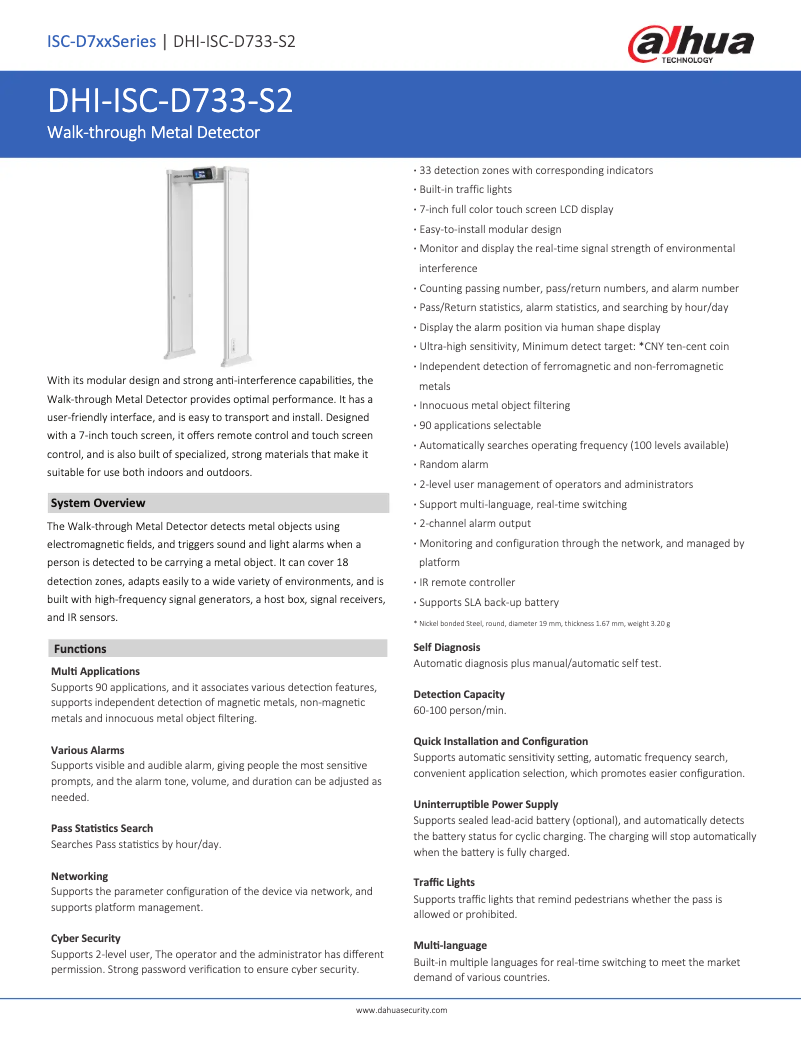 Image de la première page du manuel de l'appareil ISC-D733-S2