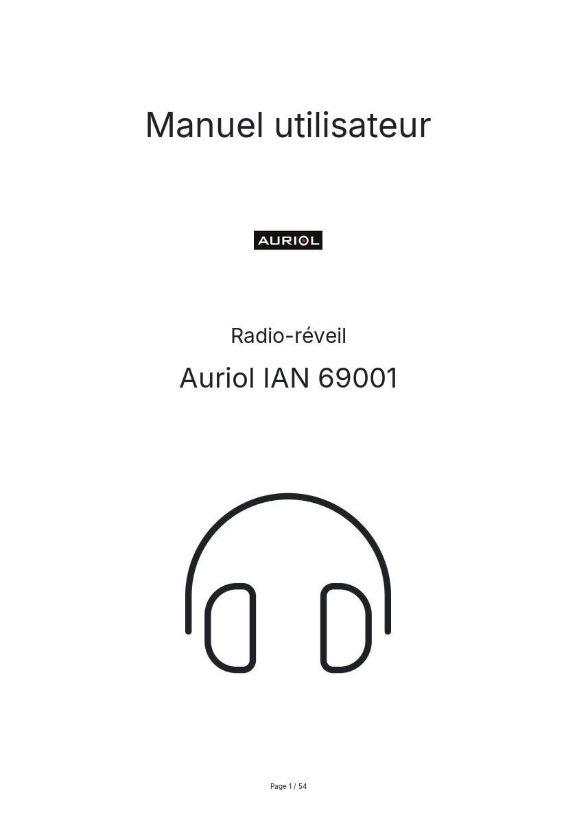 Image de la première page du manuel de l'appareil IAN 69001